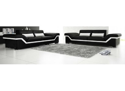 LEDERSOFA BIG SOFA 3+3 DESIGN SOFA POLSTER LEDER GARNITUR COUCH SOFAGARITUR NEU