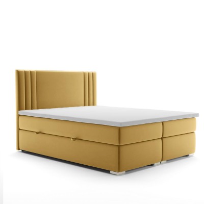 Комплект двуспальной кровати Boxspring с матрасом, топпером и функциональным ящиком для гостиниц.