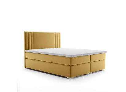Комплект двуспальной кровати Boxspring с матрасом, топпером и функциональным ящиком для гостиниц.