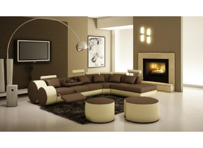 Ecksofa Sofa Couch Polster Wohnlandschaft Leder Eck Sofas Garnitur sofas Madird