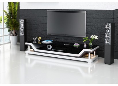 ТВ-тумба RTV из кожи и стекла Стол Тумба для телевизора Дизайнерский стол 3009