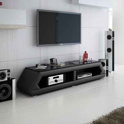 РТВ ТВ Тумба Боковая кожа стекло стол телевизионный шкаф тумба Лоуборд Мо.Б