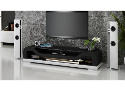 РТВ ТВ тумба боковая из кожи и стекла, стол, шкаф под телевизор, тумба, Мо.Ф.