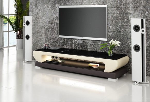 РТВ ТВ тумба кожаный стеклянный стол телевизионный шкаф декор стол дизайнер