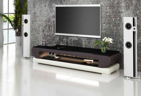 РТВ ТВ тумба кожаный стеклянный стол телевизионный шкаф декор стол дизайнер