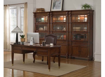 Набор для рабочего стола, офисный гарнитур, стол, кресло руководителя, шкаф, новая мебель, 5 предметов.