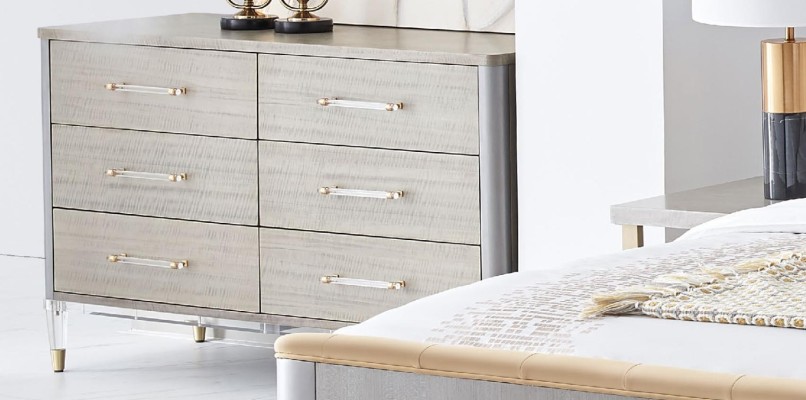 Кровать, тумбочка 4 шт. Набор спальни. Дизайн современного роскошного кожаного спального группы.