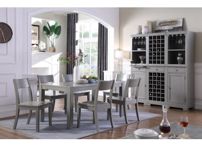 Мебель дизайнера. Деревянный стол. Сиденье. Столовая. 6 стульев. Набор из 7 предметов. Группа.