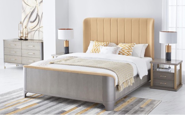 Кровать 2x Тумбочка 3 шт. Спальня Комплект Кроватей Новая Роскошь Современный 180x200 Комната