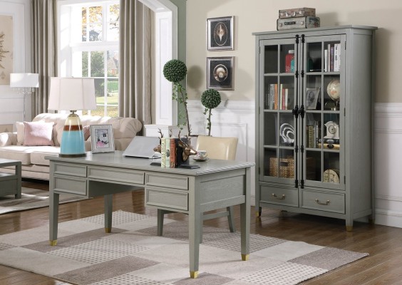 Офисный набор мебели для кабинета: письменный стол, стул, шкаф для документов, полка, стол (комплект из 3 предметов)