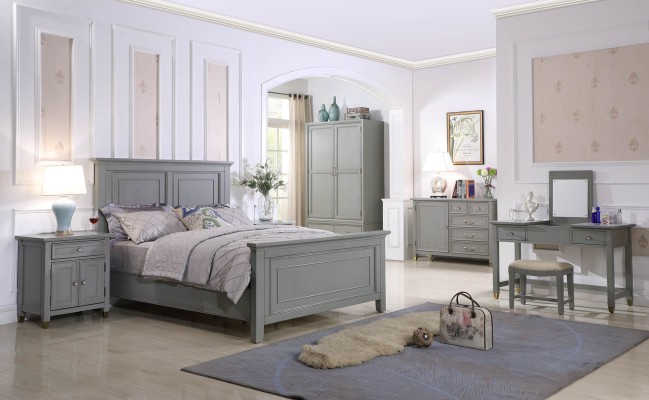 Спальные комнаты Тумбочки 3-штуковый Комплект Дизайн Роскошная Кровать Деревянная Двуспальная Новая Мебель