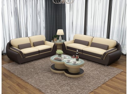 Ledersofa Couch Sofagarnitur Neu 3+2 Sitzer Garnitur Modern Design Sofa