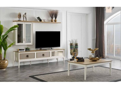 Стенка для гостиной, ТВ-тумба, комплект гарнитуры, комод, журнальный столик, гостиная 2 части.