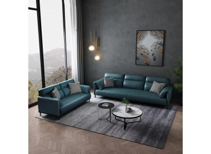 Sofa 3 Sitzer Ledersofa Couch Wohnlandschaft Garnitur Design Modern Sitz