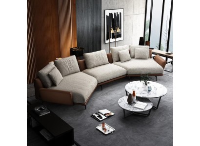 Ecksofa U-Form Stoff Couch Wohnlandschaft Garnitur Design Modern Sofa Trapez Neu