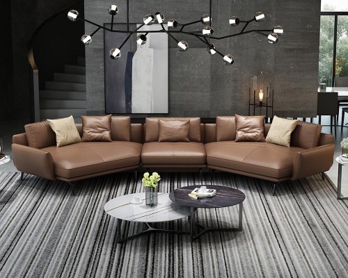 Современный диван угловой формы U-образный, обивочная мебель для гостиной, угловой кожаный диван