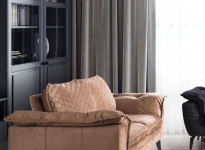 Sofa 3 Sitzer braun Sofa Stil Luxus Wohnzimmer modernes Design Polsterstoff neu