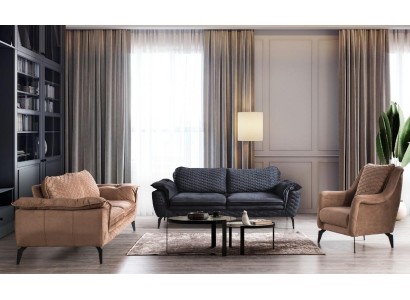 Sofa 3 Sitzer Grau Sofas Stil Luxus Wohnzimmer Couch Design Polster Stoff