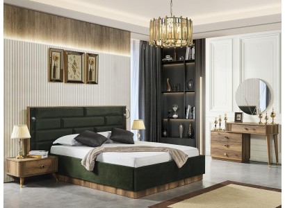 Роскошная кровать, 2 прикроватные тумбы, туалетный стол, 4-х предметный спальный гарнитур.