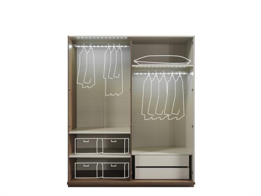 Итальянская спальня Кровать с прикроватными тумбами Шкаф Лофт Кровать 4 предмета