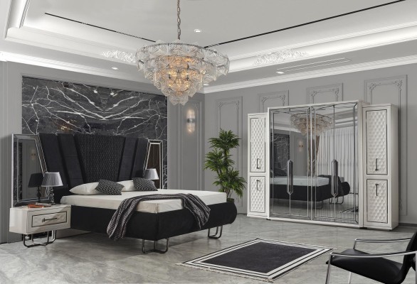 Спальня Мебель Кровать Ночные столики Шкаф Кровать 4 предмета