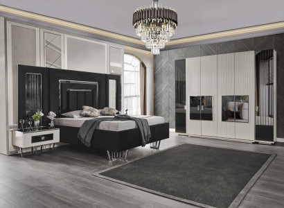 Schlafzimmer Set 2x Ночные столики Шкаф Комплект Комната Кровать Мебель 4шт