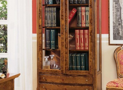 Гостиная, витрина, шкаф, книжная полка, сервант, классическая мебель, стеллажи, дерево.