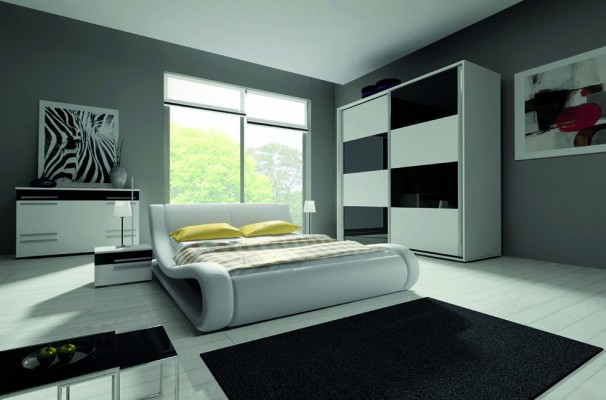 Дизайн спальни, полные гарнитуры, шкаф, кровать, комод, прикроватный столик, современный.