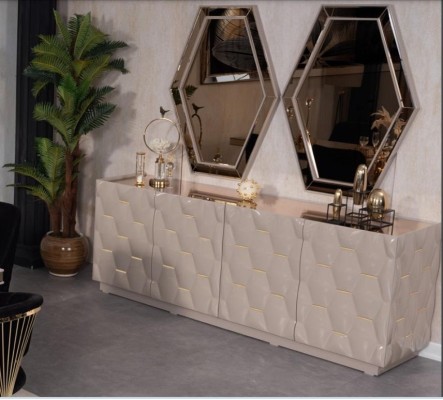 Подставка зеркальная с зеркалом, буфет, шкаф 3-х частей, консольный стол, изысканная дизайн-консоль из дерева