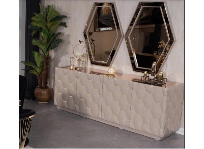 Подставка зеркальная с зеркалом, буфет, шкаф 3-х частей, консольный стол, изысканная дизайн-консоль из дерева
