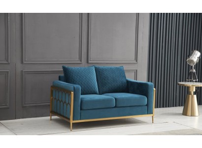 Sofa 2 Sitzer Couch Design Polster Modern 100% Textil Stoff Modern