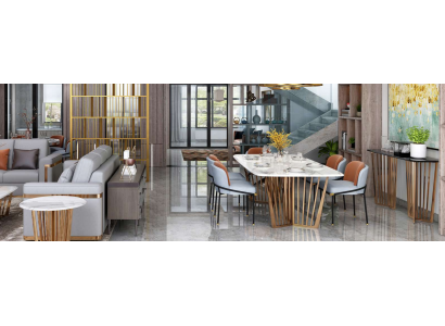 Столы из нержавеющей стали для столовой и гостиной, дизайн 180x90 см, роскошная мебель, обеденный стол.