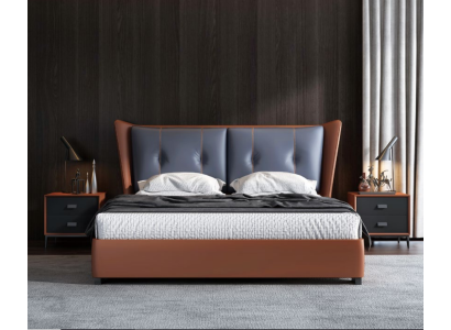 Итальянская спальня Кровати Стиль Мебель дизайнерская кровать + 2 тумбочки