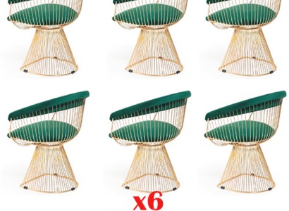 Обитые обеденные стулья 6x комплект стульев из ткани