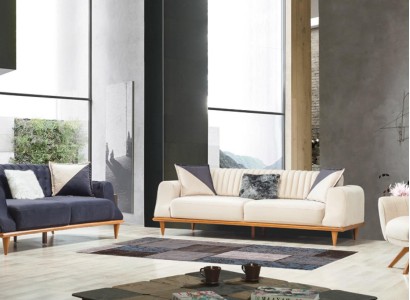 Sessel Beige 1 Sitzer Wohnzimmer Klassische Design Chesterfield