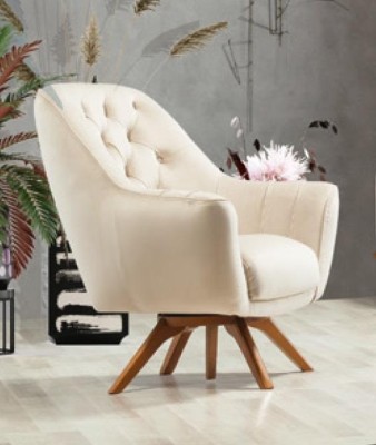 Sessel Beige 1 Sitzer Wohnzimmer Klassische Design Chesterfield