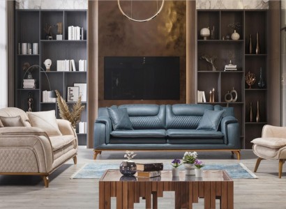Sessel Beige 1 Sitzer Luxus Wohnzimmer Klassische Design Italienischer