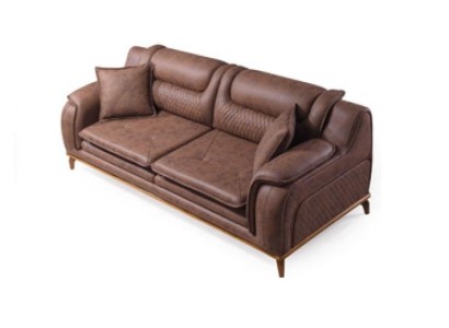 Sofa Braun 3 Sitzer Wohnzimmer Klassische Design Luxus Italienischer Stil 3er