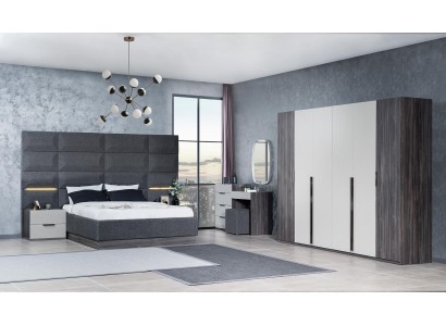 Спальня Кровать Тумбочка Шкаф Комод с зеркалом Мебельный гарнитур 5 предметов