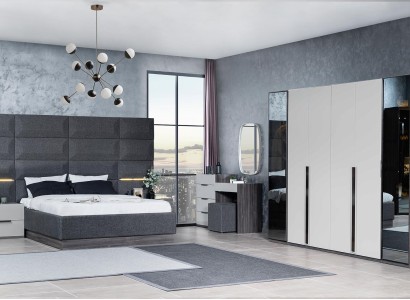 Schlafzimmer Кровать Ночной стол Шкаф Комод с зеркалом Мебель Дерево Роскошь
