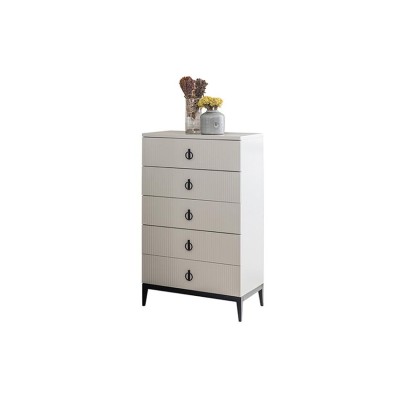 Серый спальный гарнитур - кровать, шкаф, прикроватные тумбы, 7 предметов.