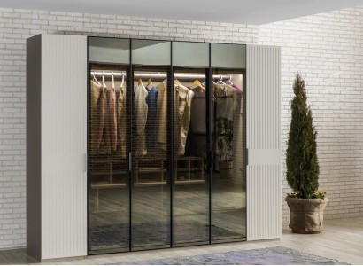 Loft Шкаф Роскошная спальня Деревянный Шкаф Стеклянный шкаф Мебель Дизайн
