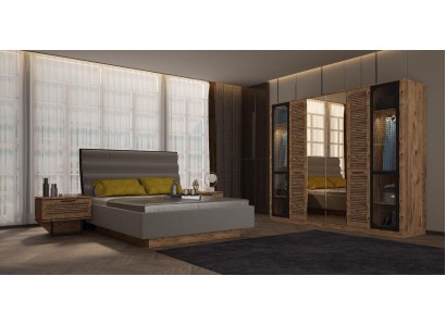 Лофт спальня кровать 2xтумбочки шкаф роскошный комплект дизайна мебели новый