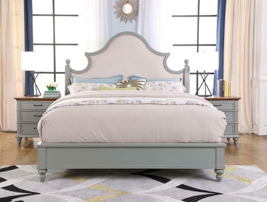 Дизайнерский роскошный спальный гарнитур с кроватью, двумя тумбочками и комодом для гостиничных кроватей.