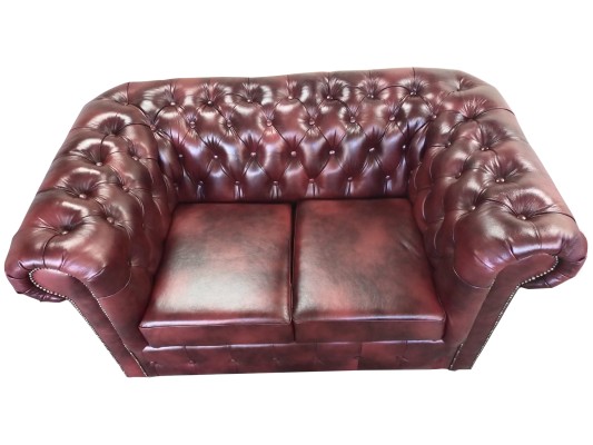 Sofa Chesterfield 2 Sitzer Leder Lounge Couchen Sofas Braun Modern