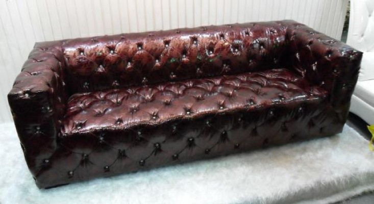 Sofa Chesterfield 3 Sitzer Luxus Couch Braun Sofas Ledersofa 250cm