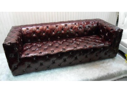 Sofa Chesterfield 3 Sitzer Luxus Couch Braun Sofas Ledersofa 250cm