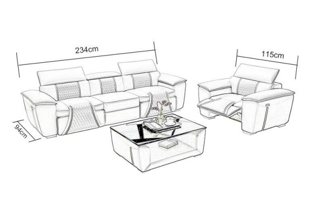 Диванный гарнитур Design Couchen 321-местный набор кожаных диванов Полыментарные софы