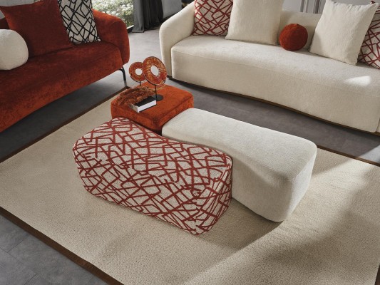 Пуф-табурет 3x табурет Пуф Пуф Текстиль Ткань Подставка для ног Гостиная