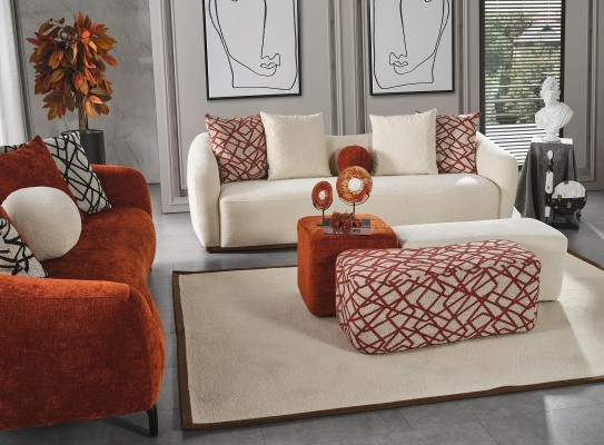 Пуф-табурет 3x табурет Пуф Пуф Текстиль Ткань Подставка для ног Гостиная